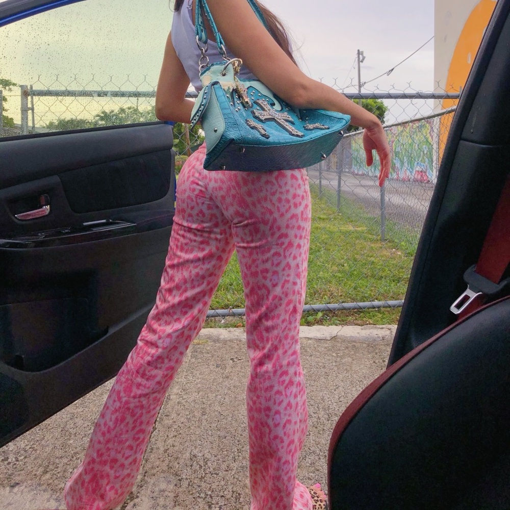 Vintage Moschino leopard print pants